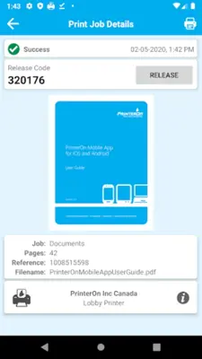 PrinterOn Print Service android App screenshot 0